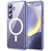 JETech Magnetic Case for Samsung Galaxy S24 5G, Compatible with MagSafe, Shockproof Protective Phone Cover, Non-Yellowing Hard Clear PC Back (Cobalt Violet)
